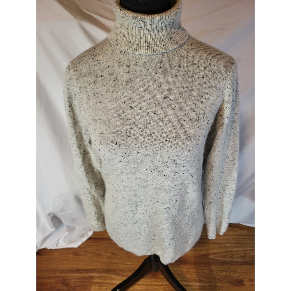 Charter Club Luxury 100% Cashmere Speckled Turtleneck Sweater Women's S Gray